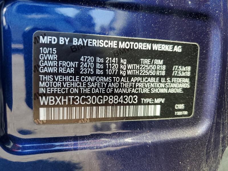 Aukcja sprzedaży 2016 Bmw X1, vin: WBXHT3C30GP884303, numer aukcji: 68689936