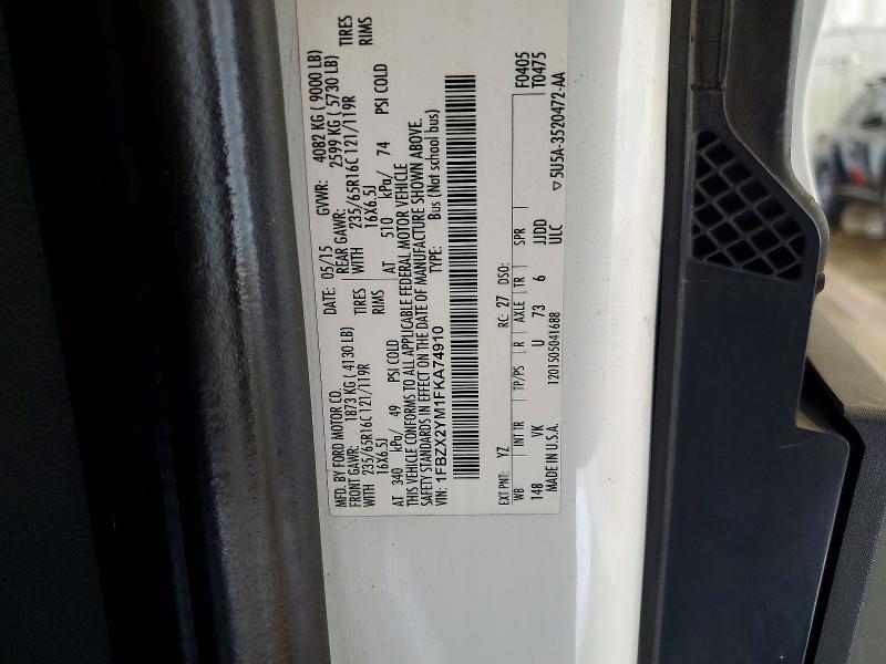 Продаж на аукціоні авто 2015 Ford Transit, vin: 1FBZX2YM1FKA74910, номер лоту: 69461576