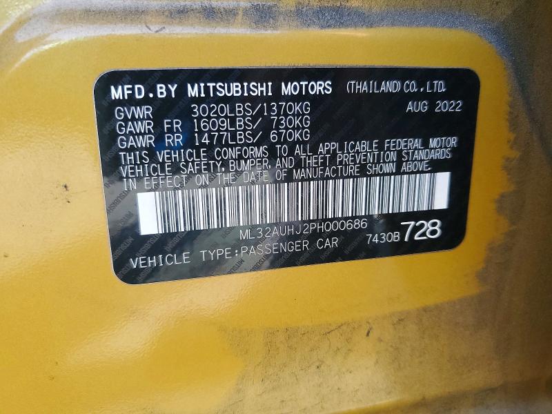 Продаж на аукціоні авто 2023 Mitsubishi Mirage, vin: ML32AUHJ2PH000686, номер лоту: 71031556