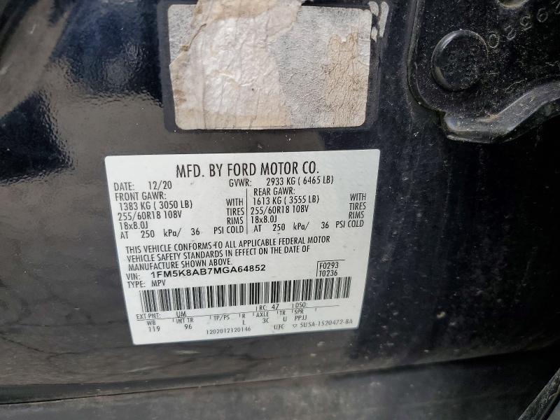 Продажа на аукционе авто 2021 Ford Explorer, vin: 1FM5K8AB7MGA64852, номер лота: 66972306