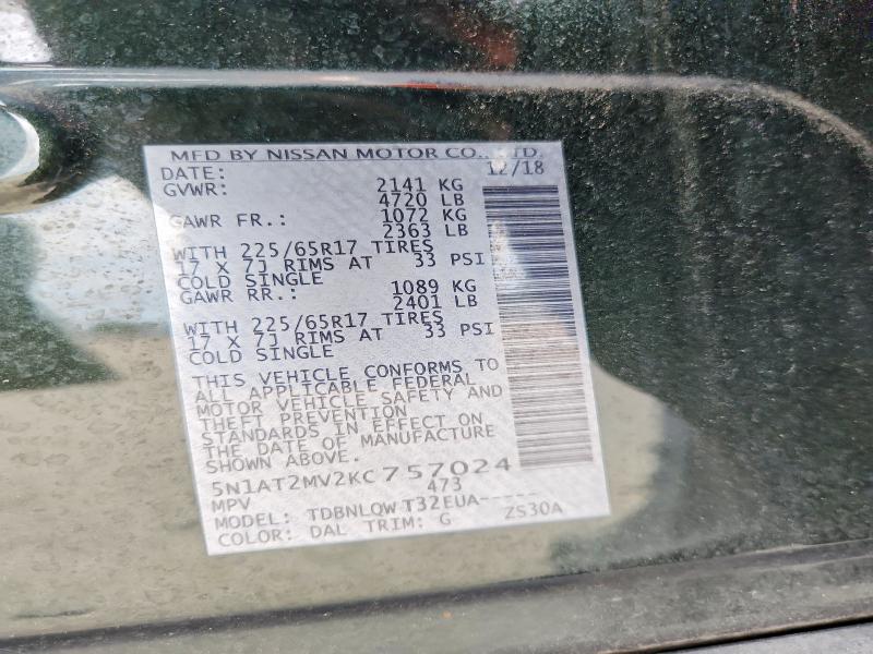 Продажа на аукционе авто 2019 Nissan Rogue, vin: 5N1AT2MV2KC757024, номер лота: 68173926