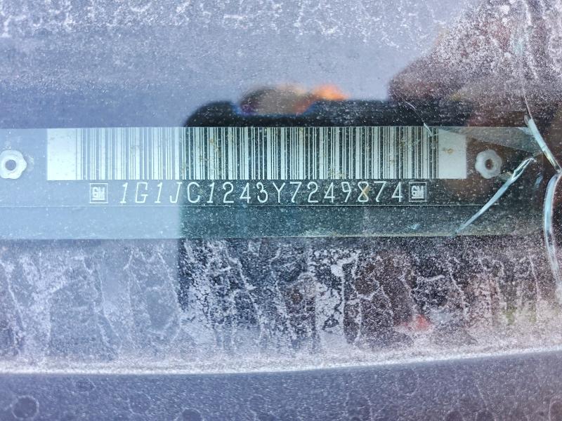 2000 Chevrolet Cavalier მანქანა იყიდება აუქციონზე, vin: 1G1JC1243Y7249874, აუქციონის ნომერი: 67445916
