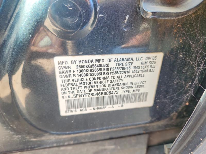Продажа на аукционе авто 2006 Honda Pilot, vin: 5FNYF28546B006472, номер лота: 68885206