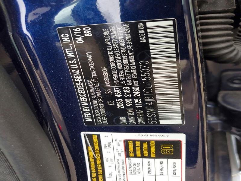 Продаж на аукціоні авто 2016 Mercedes-benz C, vin: 55SWF4JB1GU155070, номер лоту: 70345296