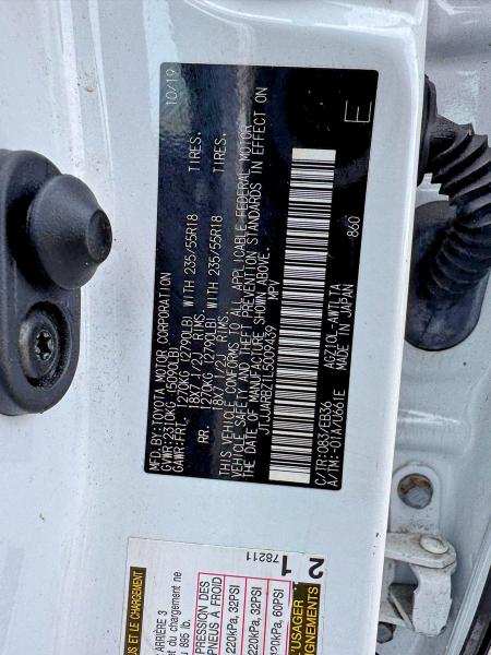 Aukcja sprzedaży 2020 Lexus Nx, vin: JTJJARBZ1L5009439, numer aukcji: 68300246