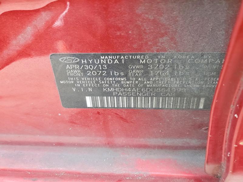 Aukcja sprzedaży 2013 Hyundai Elantra, vin: KMHDH4AE6DU864993, numer aukcji: 67727326