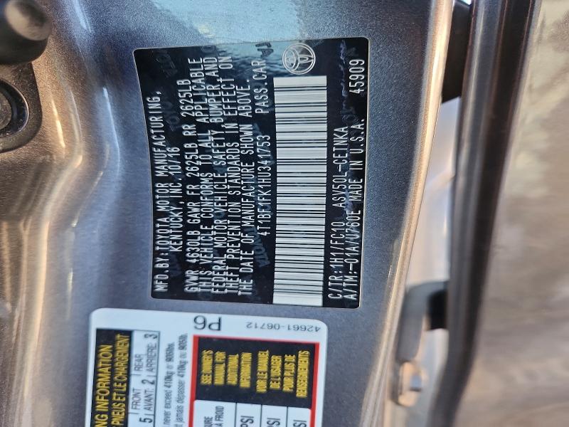 Продажа на аукционе авто 2017 Toyota Camry, vin: 4T1BF1FK1HU341753, номер лота: 67200126
