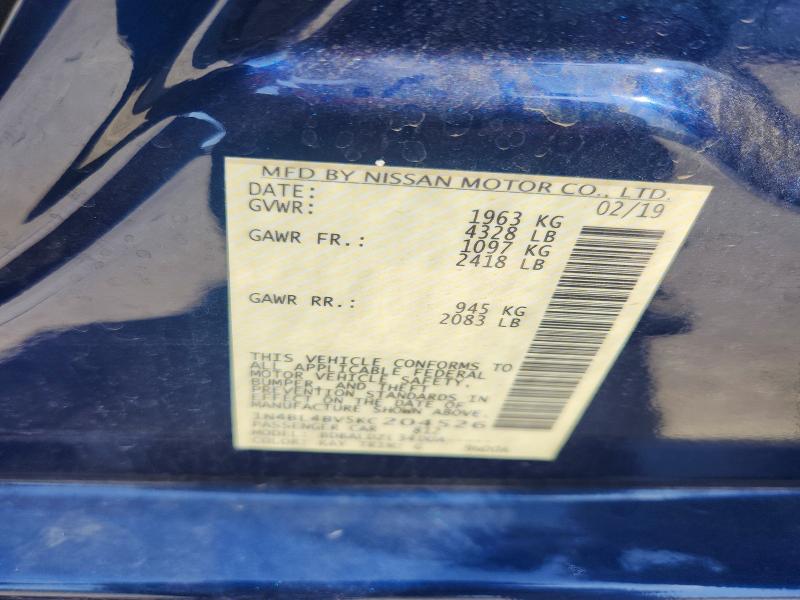 Aukcja sprzedaży 2019 Nissan Altima, vin: 1N4BL4BV5KC204526, numer aukcji: 69720466