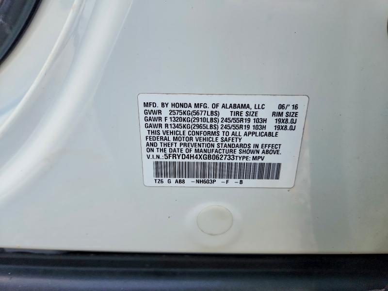 Auction sale of the 2016 Acura Mdx, vin: 5FRYD4H4XGB062733, lot number: 67870186