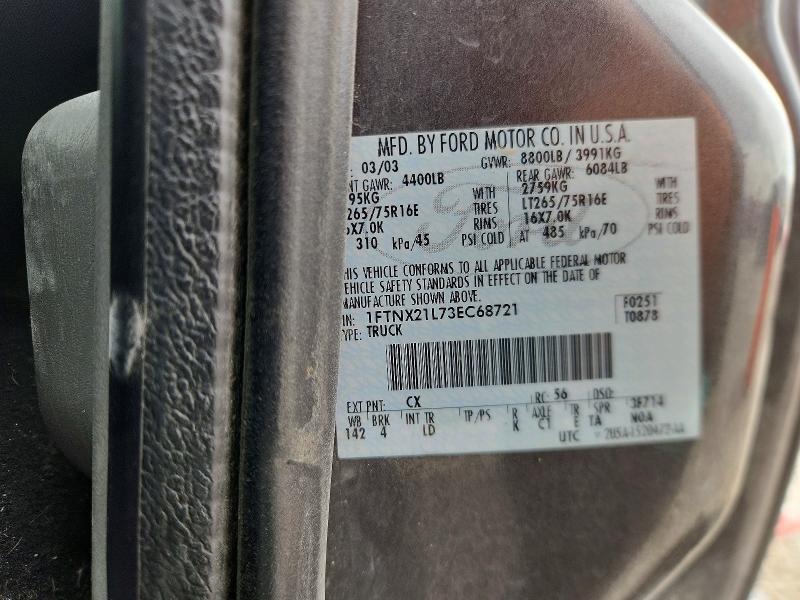 Продажа на аукционе авто 2003 Ford F250, vin: 1FTNX21L73EC68721, номер лота: 67211466