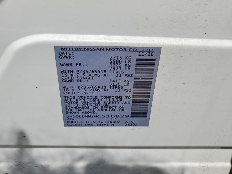 2017 Infiniti Qx60 მანქანა იყიდება აუქციონზე, vin: 5N1DL0MM2HC510829, აუქციონის ნომერი: 67371416