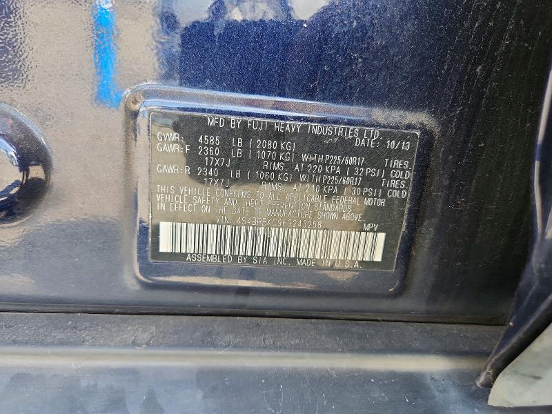 68111486 :رقم المزاد ، 4S4BRBKC9E3243258 vin ، 2014 Subaru Outback مزاد بيع