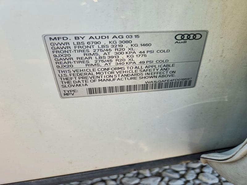 Продаж на аукціоні авто 2015 Audi Q7, vin: WA1LGAFE4FD019597, номер лоту: 67434676