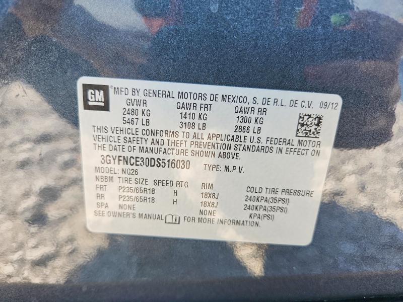 2013 Cadillac Srx მანქანა იყიდება აუქციონზე, vin: 3GYFNCE30DS516030, აუქციონის ნომერი: 67687126