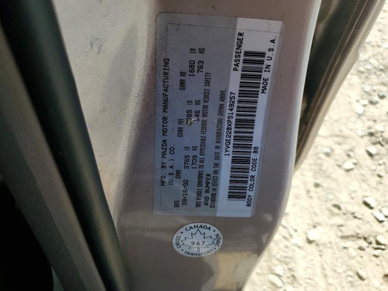 70307546 :رقم المزاد ، 1YVGE22BXP5149257 vin ، 1993 Mazda 626 مزاد بيع