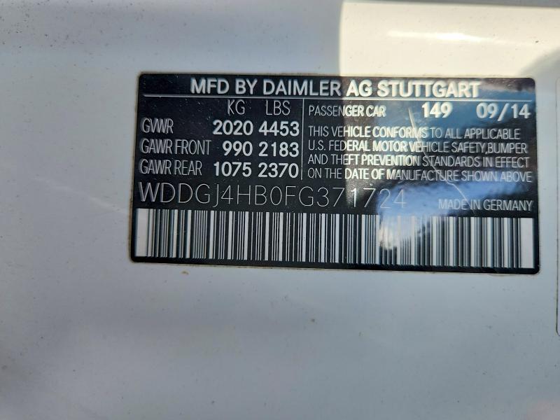 2015 Mercedes-benz C მანქანა იყიდება აუქციონზე, vin: WDDGJ4HB0FG371724, აუქციონის ნომერი: 67203336