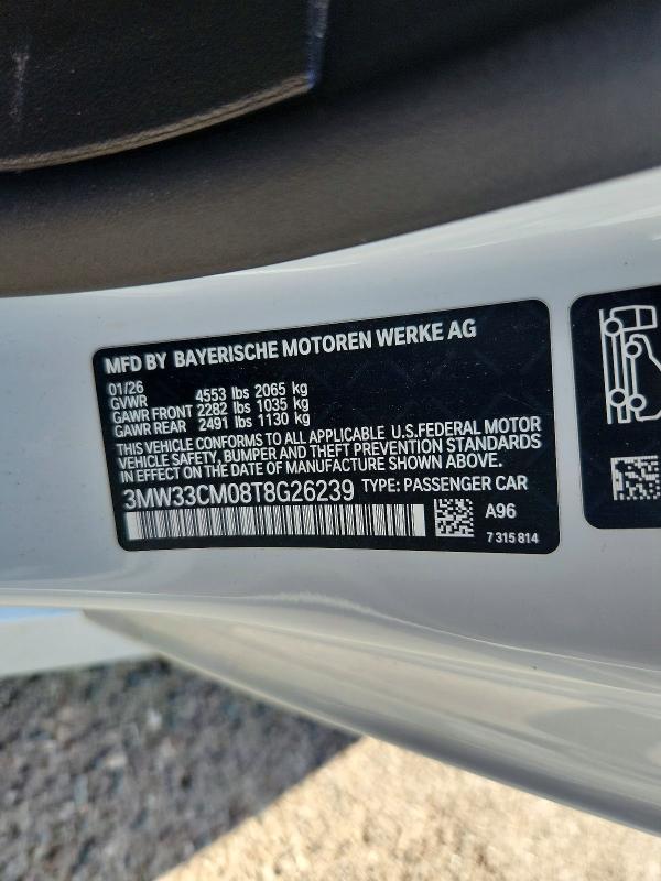 67163326 :رقم المزاد ، 3MW33CM08T8G26239 vin ، 2026 Bmw 230xi مزاد بيع