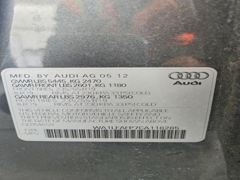 Продаж на аукціоні авто 2012 Audi Q5, vin: WA1LFAFP7CA118285, номер лоту: 69435156