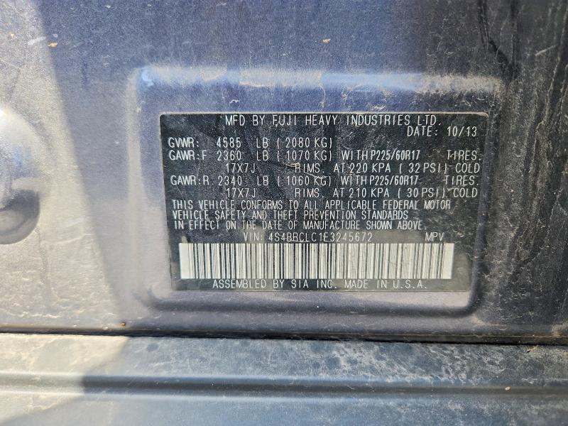 Aukcja sprzedaży 2014 Subaru Outback, vin: 4S4BRCLC1E3245672, numer aukcji: 66810956