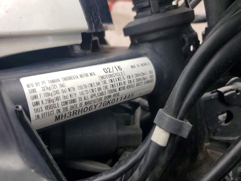 Продажа на аукционе авто 2016 Yamaha Yzfr3, vin: MH3RH06Y7GK011445, номер лота: 69807226