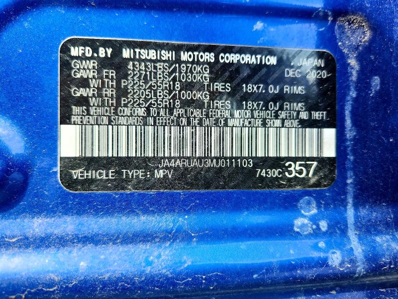 Aukcja sprzedaży 2021 Mitsubishi Outlander Sport, vin: JA4ARUAU3MU011103, numer aukcji: 70333716