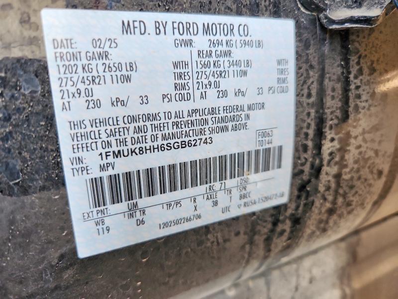 Продажа на аукционе авто 2025 Ford Explorer, vin: 1FMUK8HH6SGB62743, номер лота: 71820746