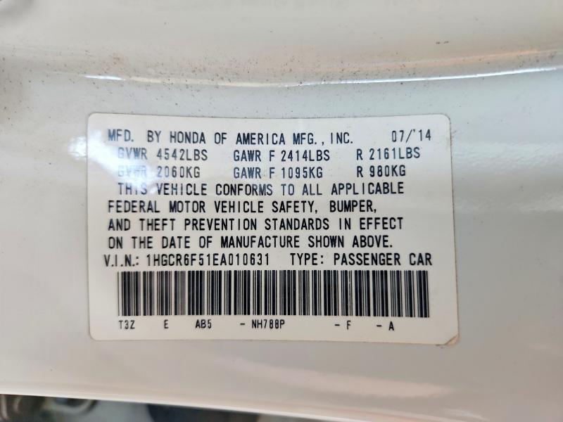 2014 Honda Accord მანქანა იყიდება აუქციონზე, vin: 1HGCR6F51EA010631, აუქციონის ნომერი: 67541276