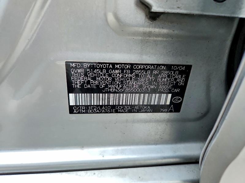 Auction sale of the 2005 Lexus Ls, vin: JTHBN36F855000313, lot number: 68715816