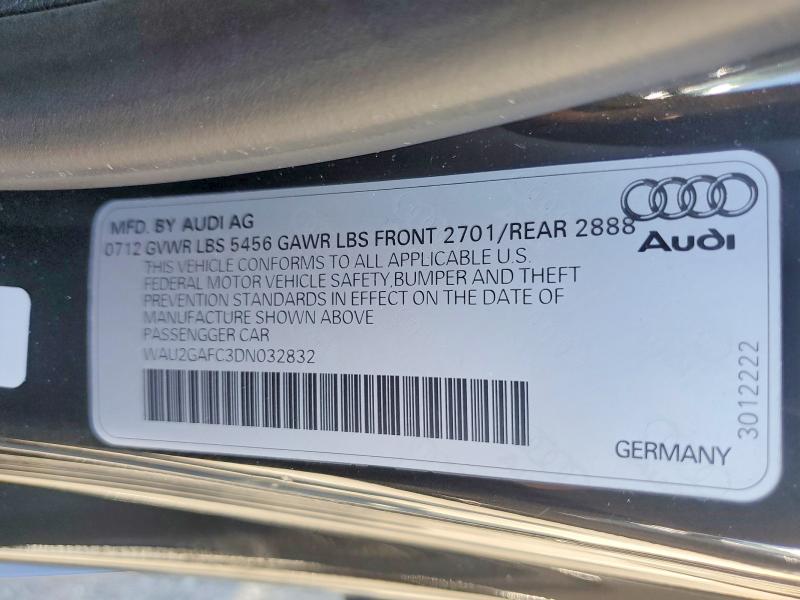 Aukcja sprzedaży 2013 Audi A7, vin: WAU2GAFC3DN032832, numer aukcji: 69632966