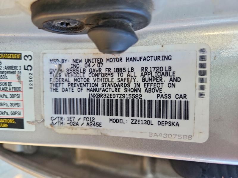 69920426 :رقم المزاد ، 1NXBR32E97Z915582 vin ، 2007 Toyota Corolla مزاد بيع