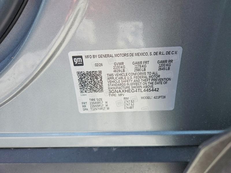 Продаж на аукціоні авто 2026 Chevrolet Equinox, vin: 3GNAXHEG4TL445442, номер лоту: 70101496