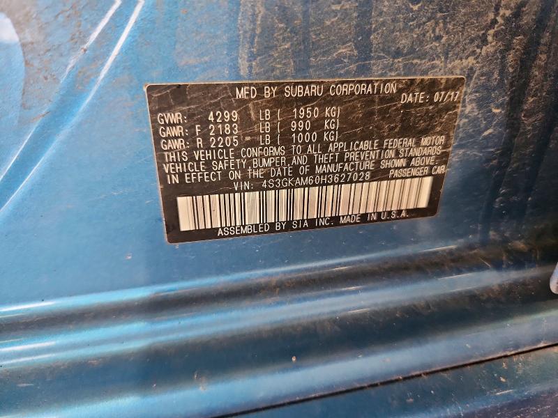 68761176 :رقم المزاد ، 4S3GKAM60H3627028 vin ، 2017 Subaru Impreza مزاد بيع