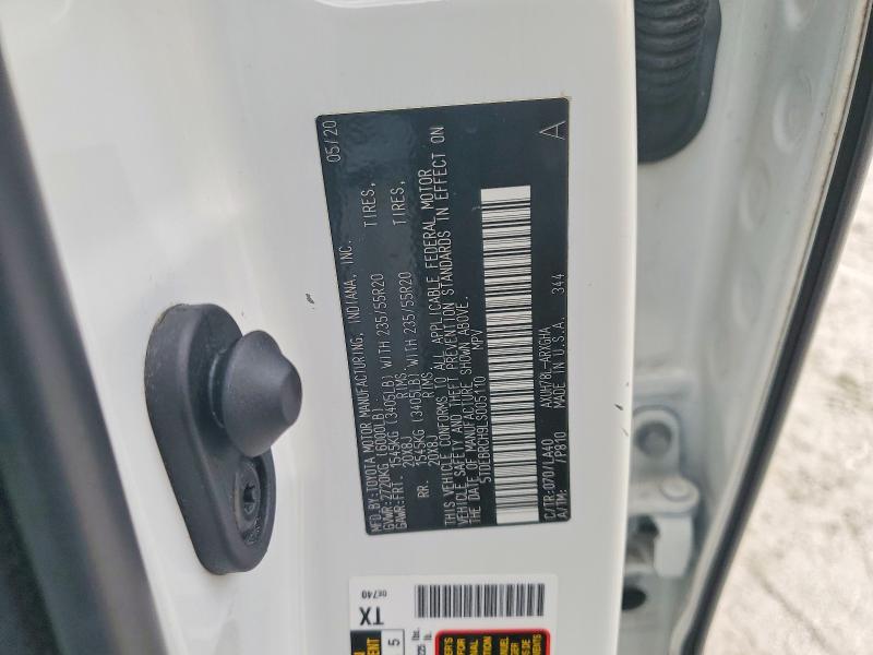 69533616 :رقم المزاد ، 5TDEBRCH9LS005110 vin ، 2020 Toyota Highlander مزاد بيع