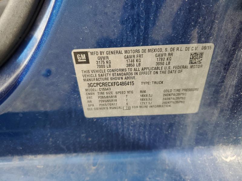 Aukcja sprzedaży 2015 Chevrolet Silverado, vin: 3GCPCRECXFG486415, numer aukcji: 71077416