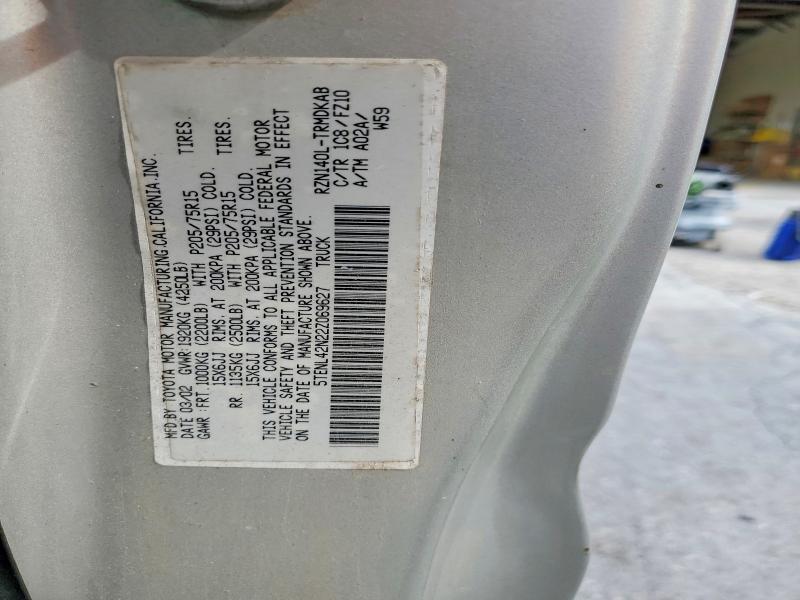 68603686 :رقم المزاد ، 5TENL42N22Z069627 vin ، 2002 Toyota Tacoma مزاد بيع