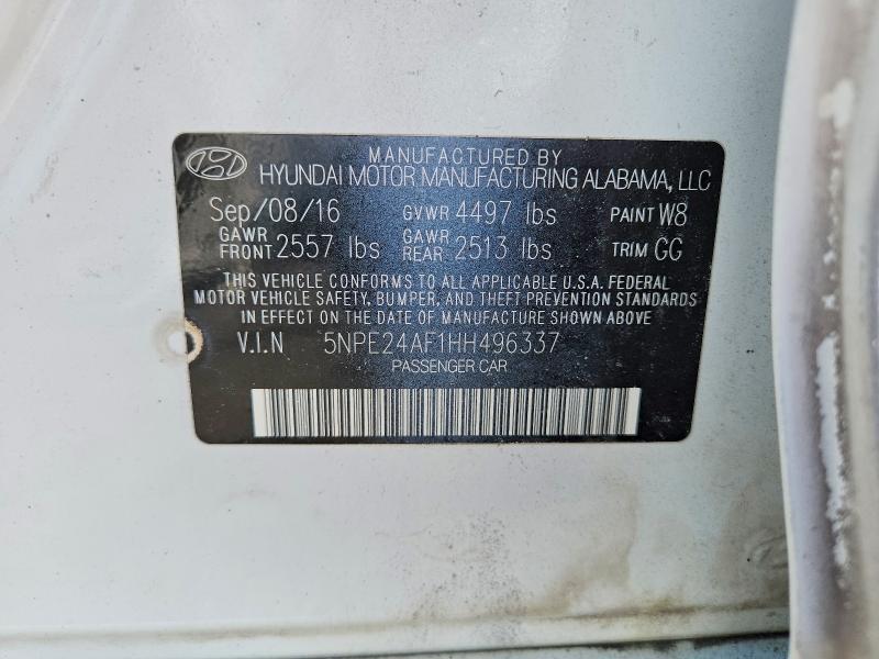 Продажа на аукционе авто 2017 Hyundai Sonata, vin: 5NPE24AF1HH496337, номер лота: 71200006