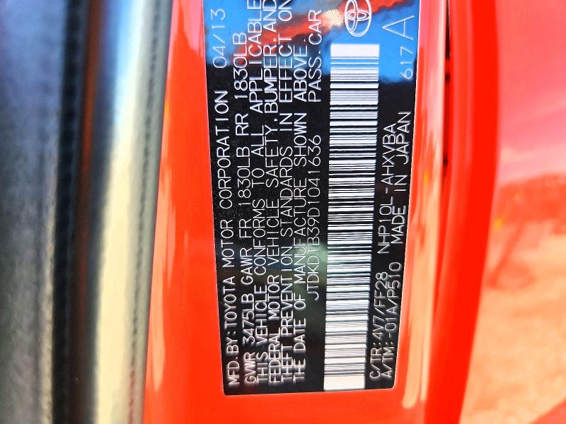 Продаж на аукціоні авто 2013 Toyota Prius C, vin: JTDKDTB39D1041636, номер лоту: 70438086