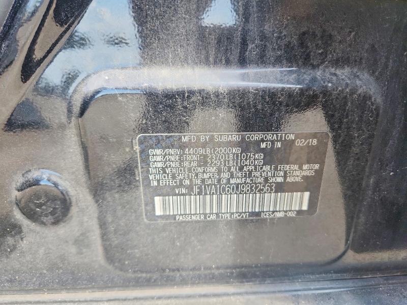 Продажа на аукционе авто 2018 Subaru Wrx, vin: JF1VA1C60J9832563, номер лота: 69570046