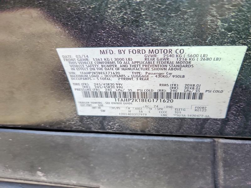 2014 Ford Taurus მანქანა იყიდება აუქციონზე, vin: 1FAHP2KT8EG171620, აუქციონის ნომერი: 67361626