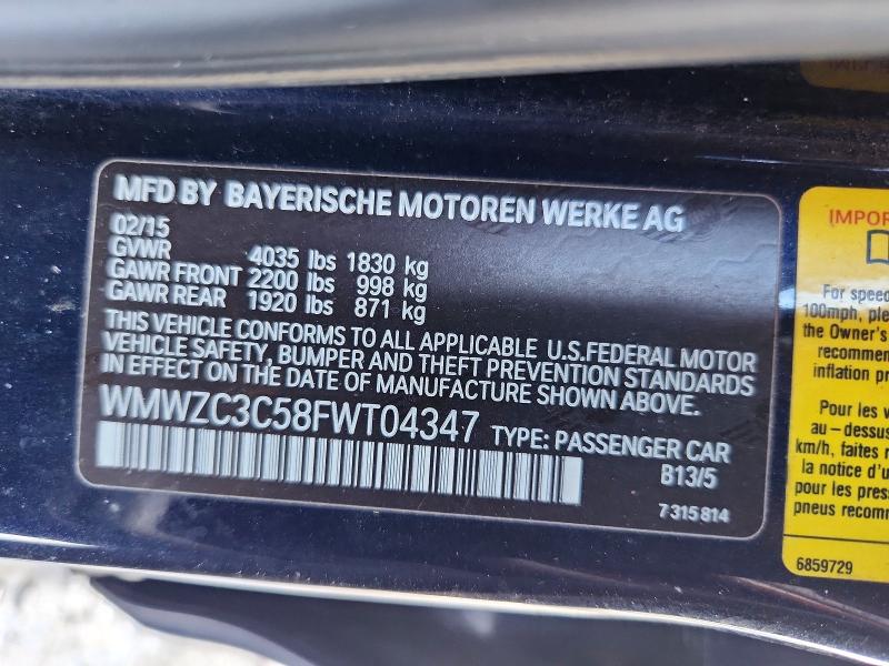 Aukcja sprzedaży 2015 Mini Cooper, vin: WMWZC3C58FWT04347, numer aukcji: 69716136