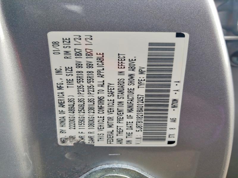 Продажа на аукционе авто 2008 Acura Rdx, vin: 5J8TB18218A012457, номер лота: 68709556