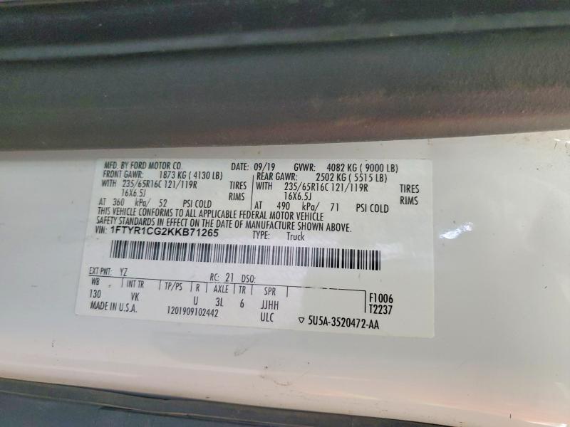 Продажа на аукционе авто 2019 Ford Transit 250, vin: 1FTYR1CG2KKB71265, номер лота: 67593126