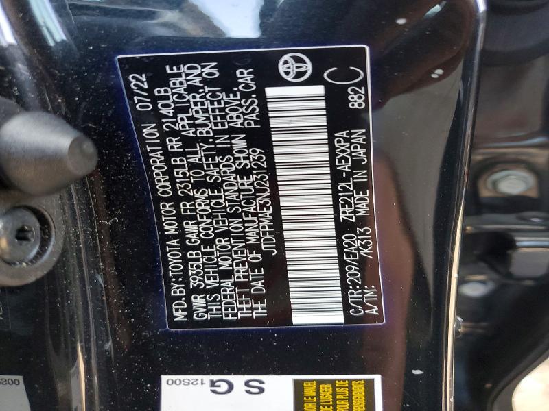 Продажа на аукционе авто 2022 Toyota Corolla, vin: JTDFPMAE3NJ231239, номер лота: 68867336
