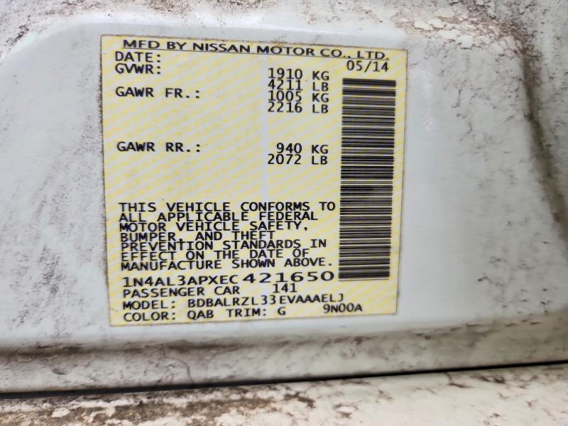 Aukcja sprzedaży 2014 Nissan Altima, vin: 1N4AL3APXEC421650, numer aukcji: 70472686