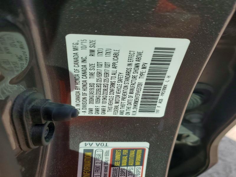 Aukcja sprzedaży 2015 Honda Cr-v, vin: 2HKRM3H73FH557091, numer aukcji: 69008226