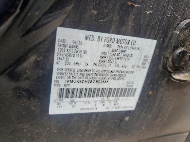 68981156 :رقم المزاد ، 1FMUK8DH2SGB92585 vin ، 2025 Ford Explorer مزاد بيع