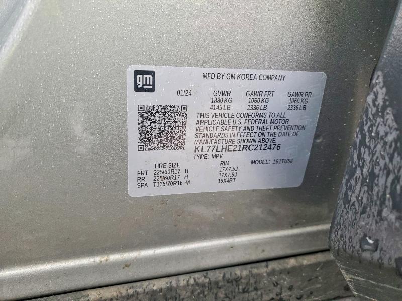 Aukcja sprzedaży 2024 Chevrolet Trax, vin: KL77LHE21RC212476, numer aukcji: 70845526