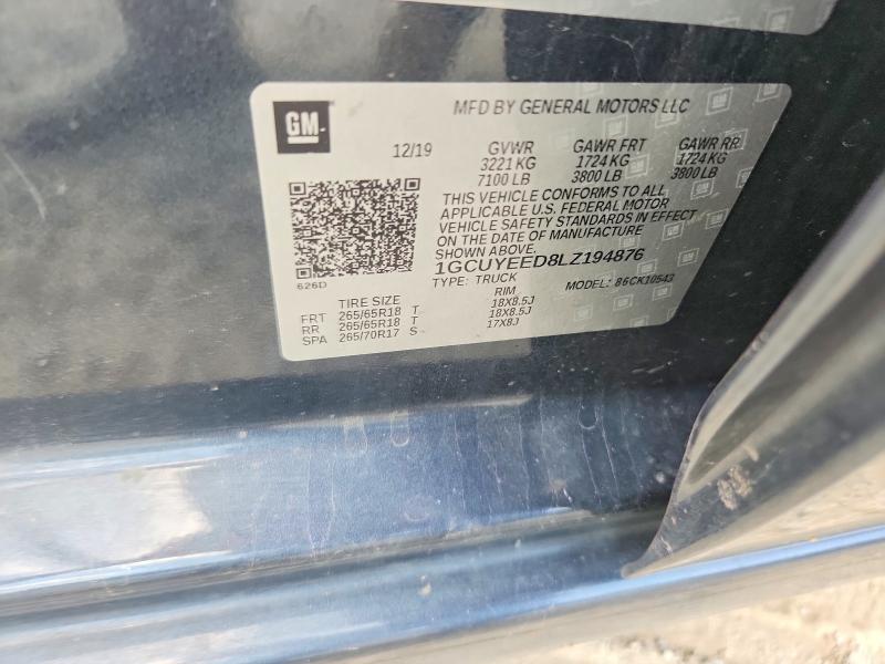 Продаж на аукціоні авто 2020 Chevrolet Silverado, vin: 1GCUYEED8LZ194876, номер лоту: 67511846