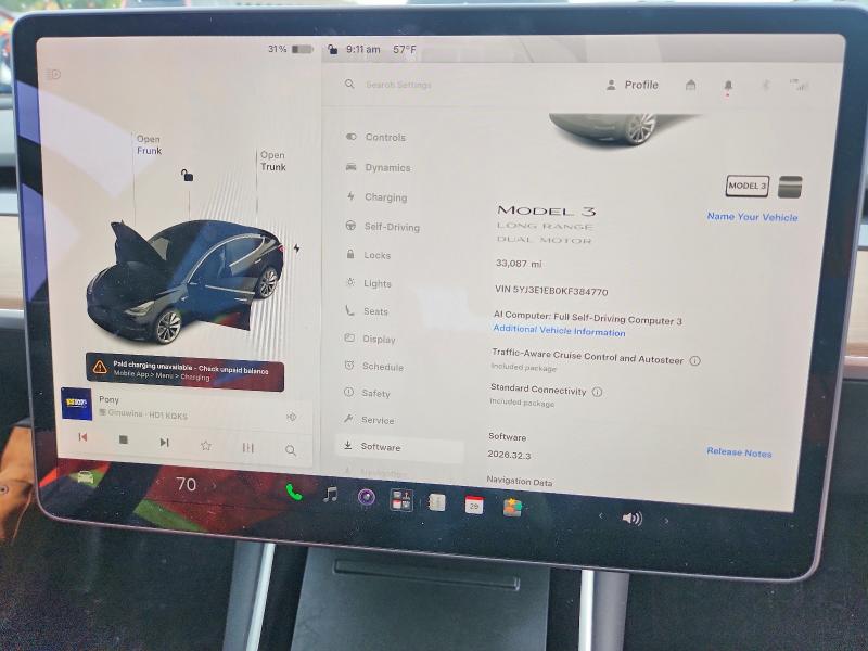 Продажа на аукционе авто 2019 Tesla Model 3, vin: 5YJ3E1EB0KF384770, номер лота: 70951606