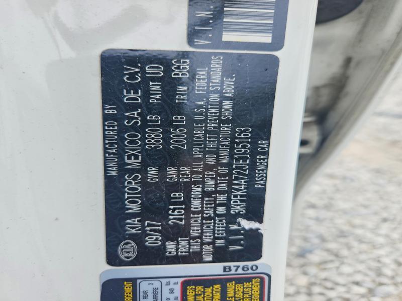 68060196 :رقم المزاد ، 3KPFK4A72JE195163 vin ، 2018 Kia Forte مزاد بيع